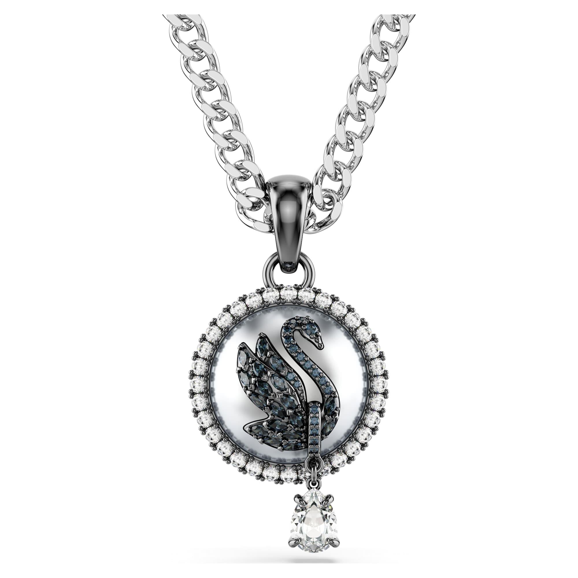 Swarovski Kolye Swan:Pend Prl Gry/Rhs 5680868