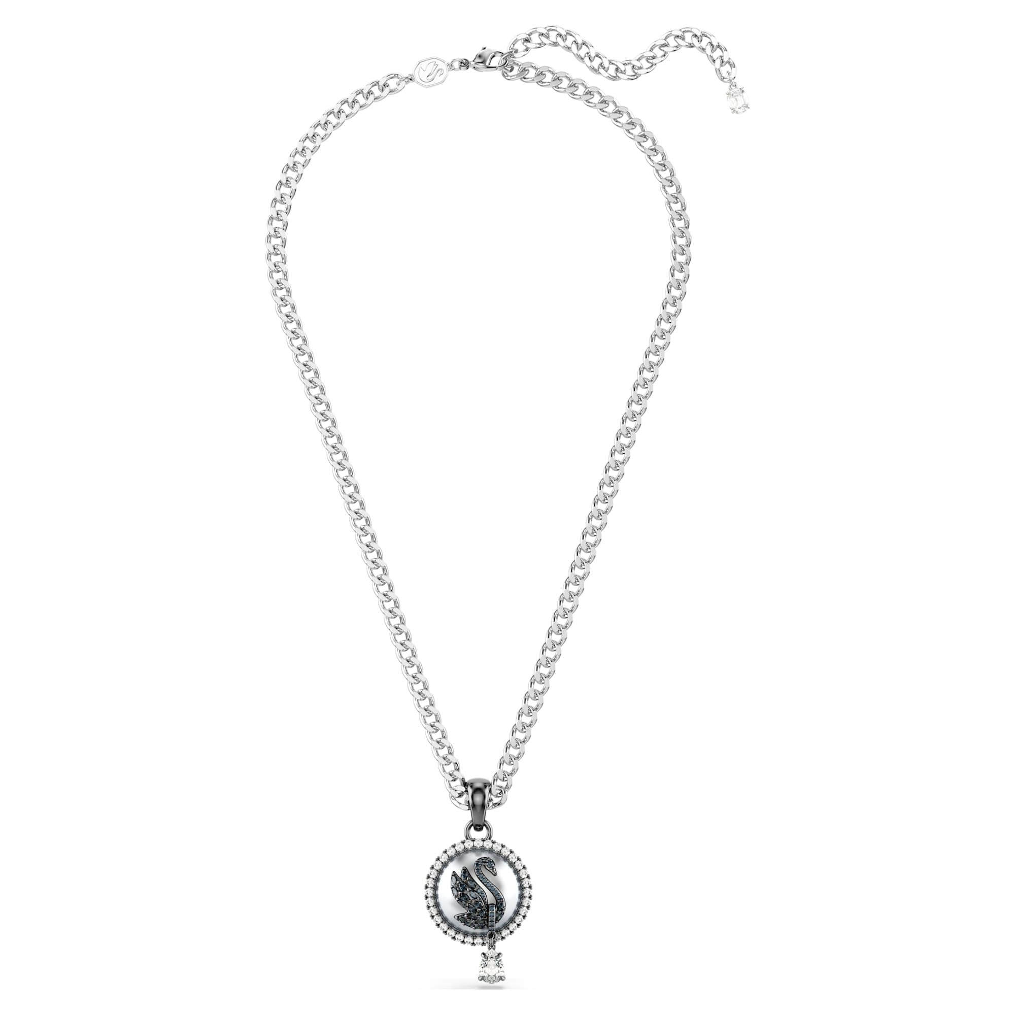 Swarovski Kolye Swan:Pend Prl Gry/Rhs 5680868