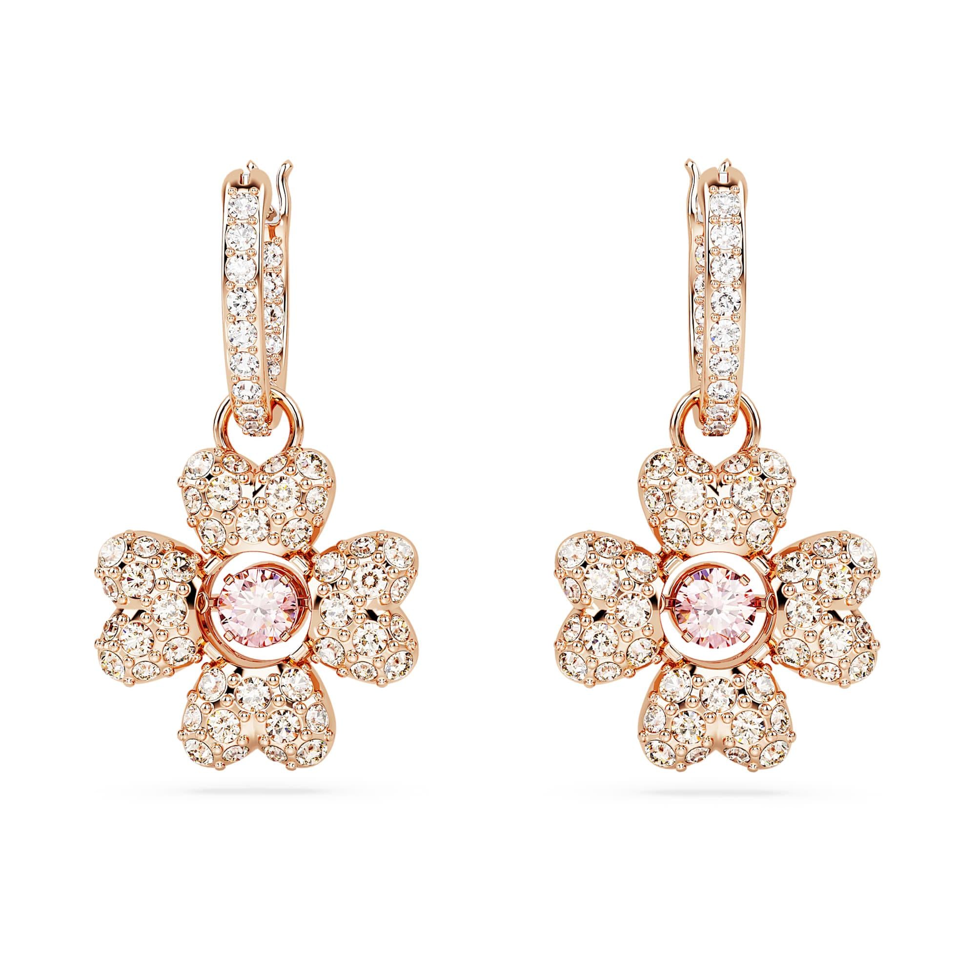 Swarovski Küpe Idyllia:Pe Mn Hoop Cz Clover Silk/Ros 5674212