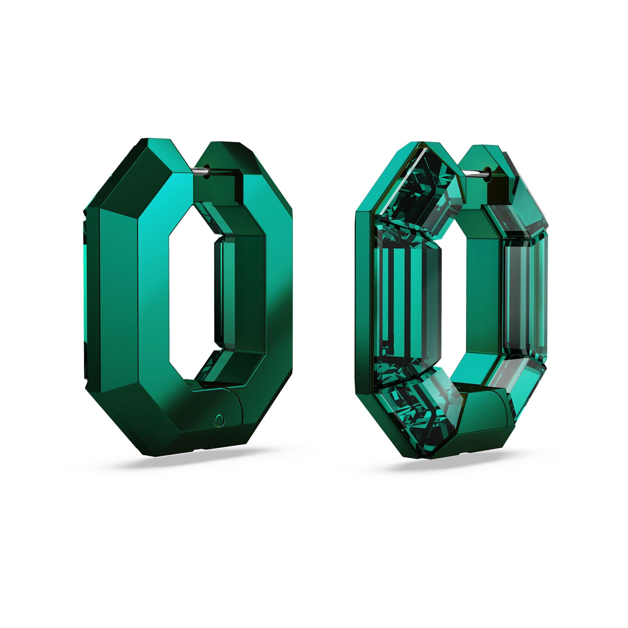 Swarovski Küpe Lucent:Pe Mn Hoop Emer/Pgn 5680786
