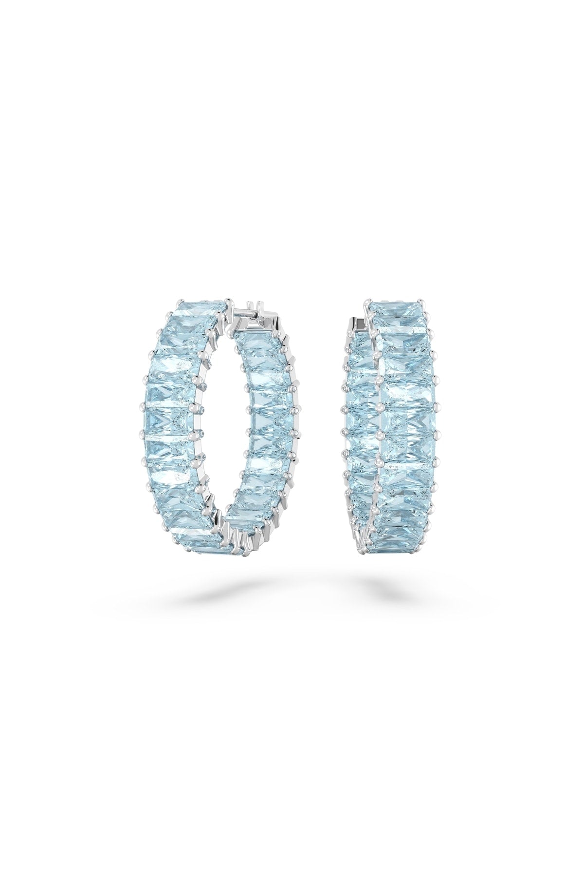 Swarovski Küpe Matrix:Pe Hoop Baguette Earrings Acqua Blu/Rhs 5659037