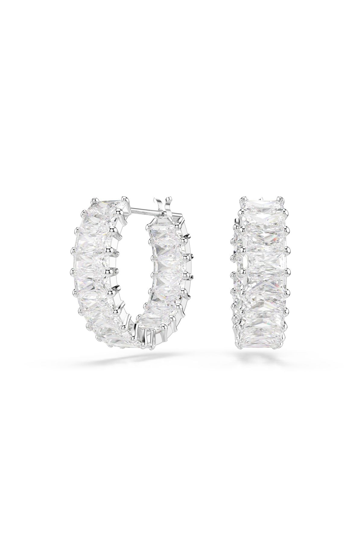 Swarovski Küpe Matrıx:Pe Mn Hoop Whıte/Rhs 5733397