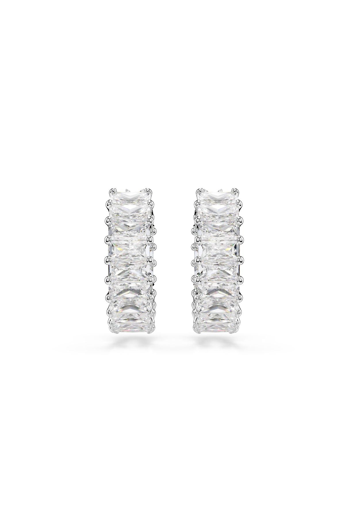 Swarovski Küpe Matrıx:Pe Mn Hoop Whıte/Rhs 5733397