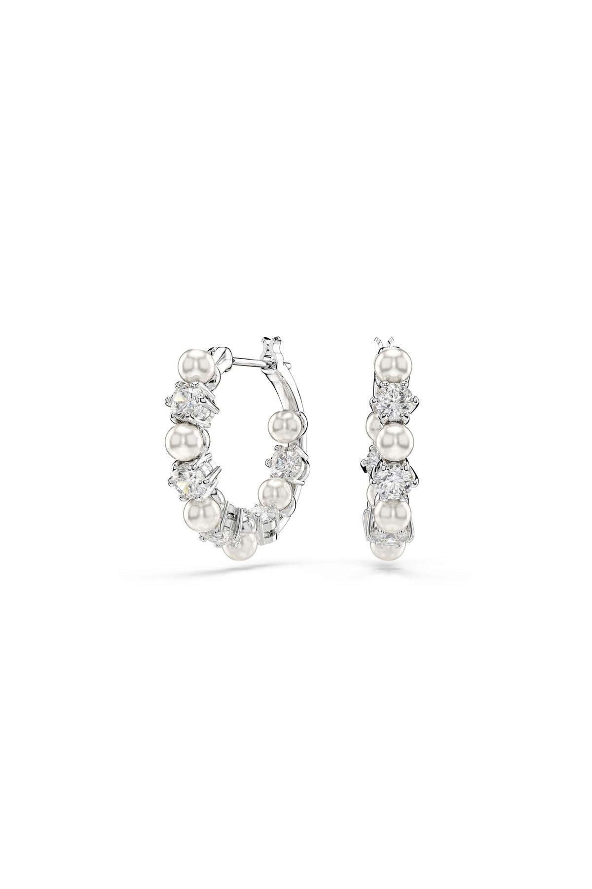 Swarovski Küpe Matrıx:Pe Pearl Hoops Whıte/Rhs 5709256