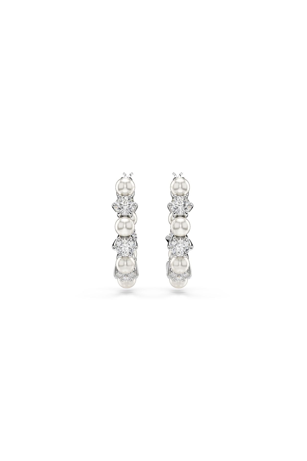 Swarovski Küpe Matrıx:Pe Pearl Hoops Whıte/Rhs 5709256