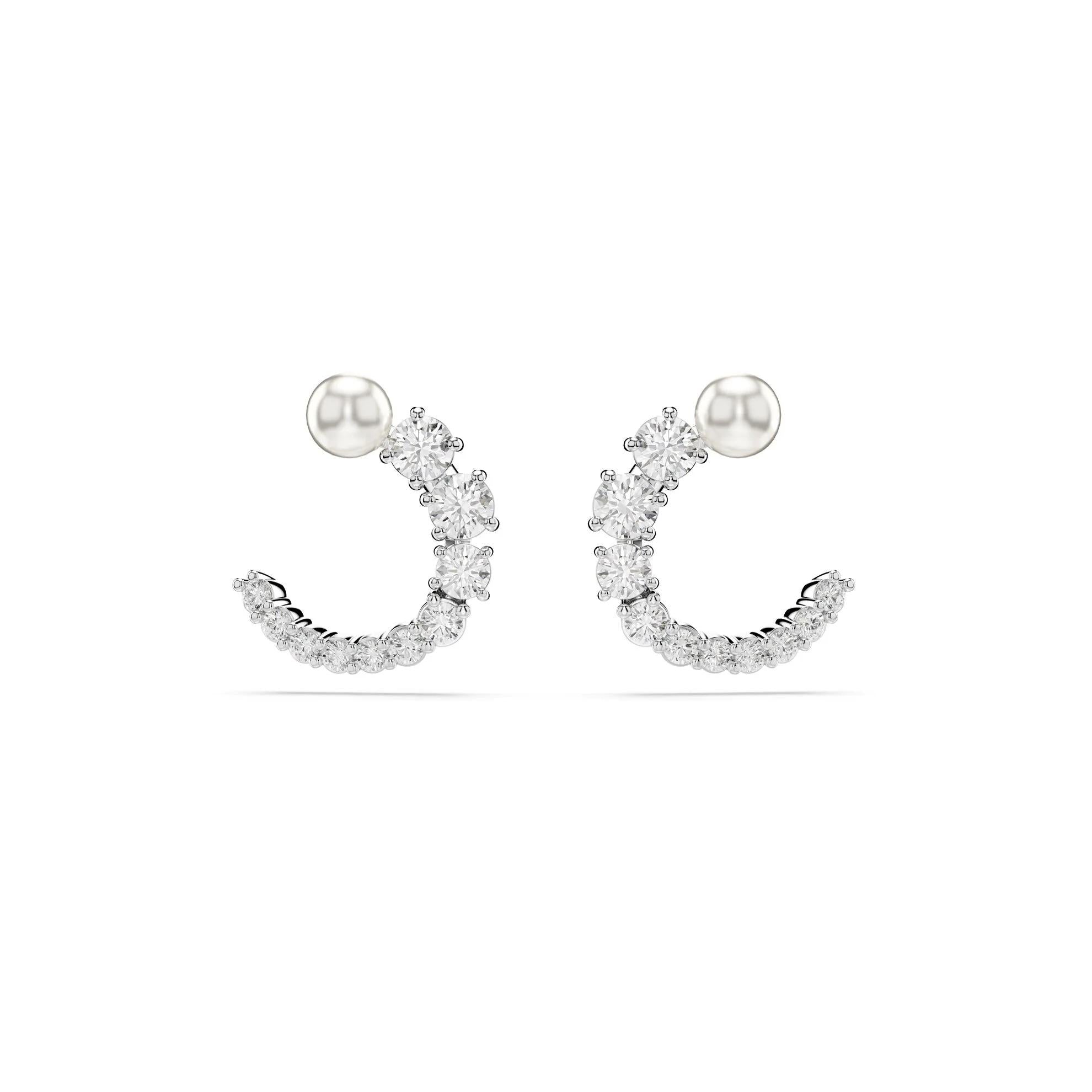 Swarovski Matrix Pe STUD CIRCLE WHITE/RHS 5692260
