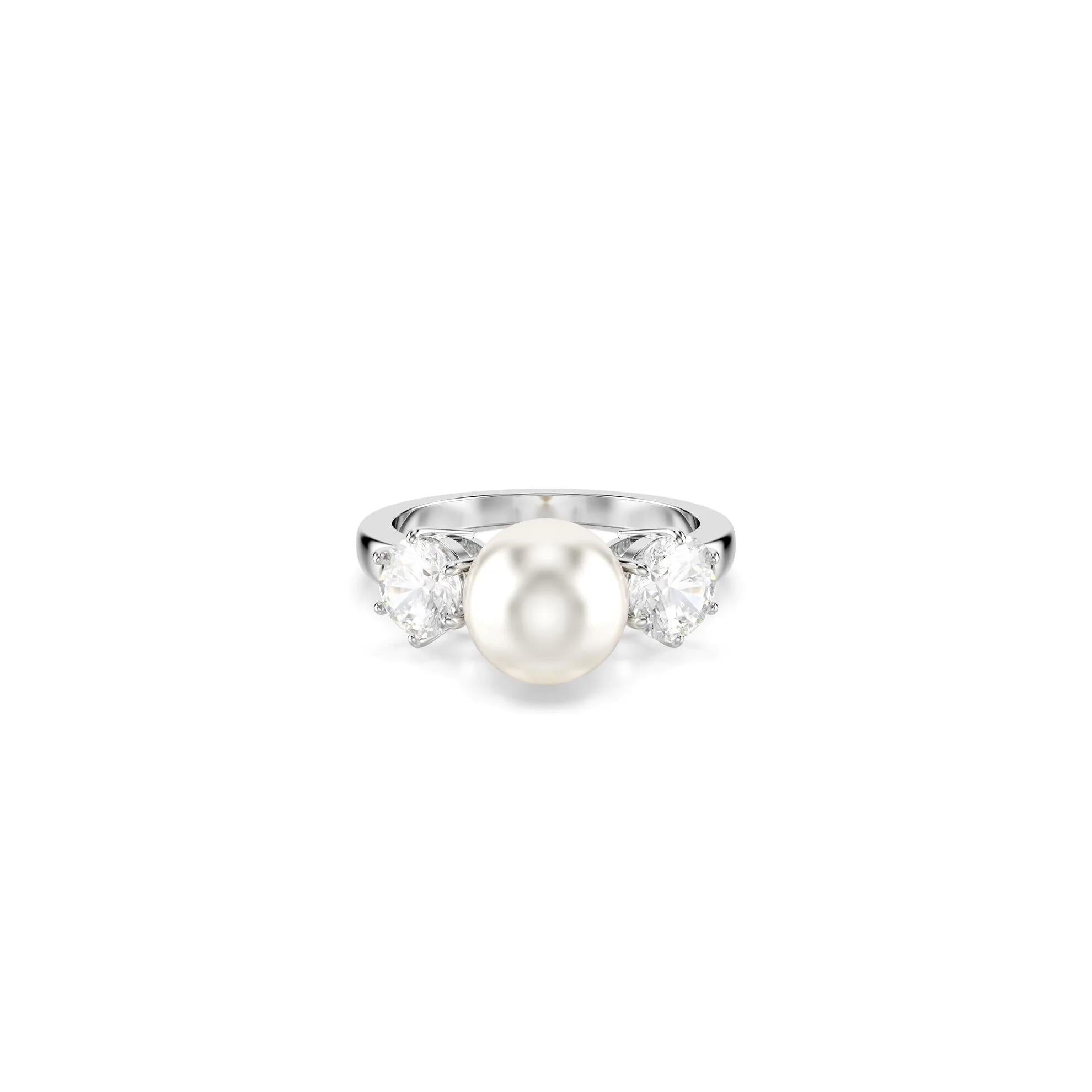 Swarovski MATRIX:RING 8MM PEARL WHITE/RHS 55 5689630