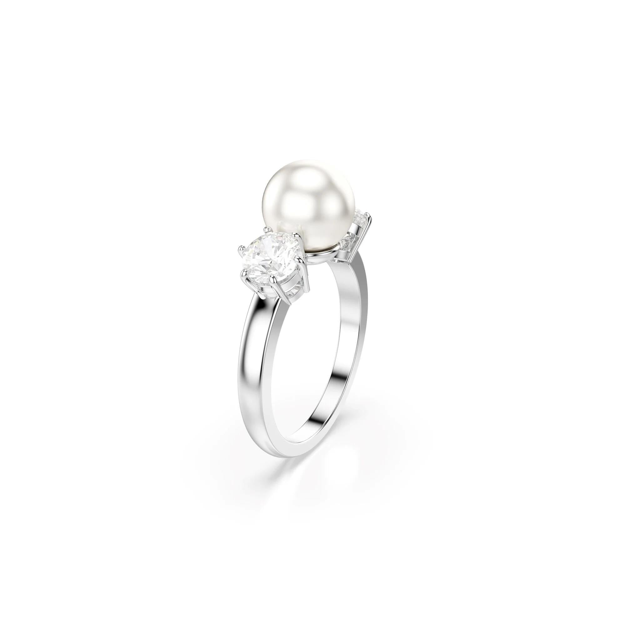 Swarovski MATRIX:RING 8MM PEARL WHITE/RHS 55 5689630